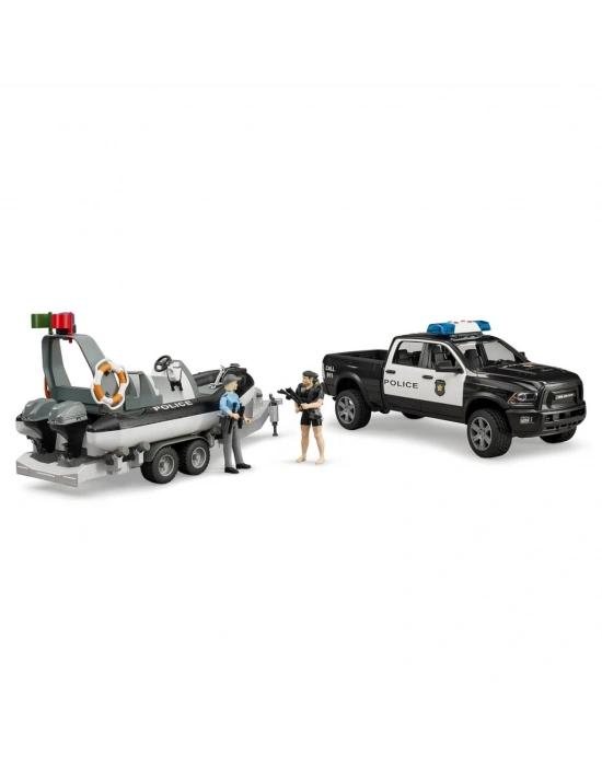 Ram 2500 Polis Aracı,Römork,Zodyak, 2 Figür Ve Aksesuarlar