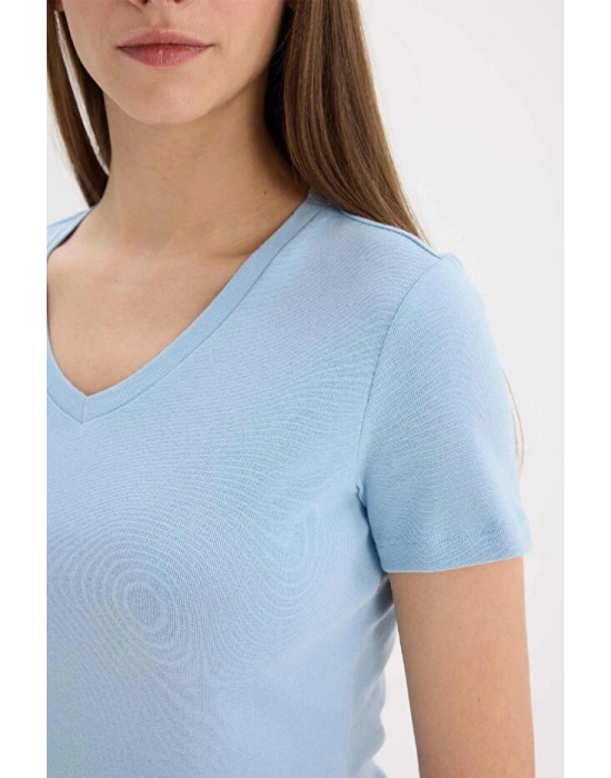 Regular Fit Bisiklet Yaka Basic Düz Premium Kısa Kollu Tişört