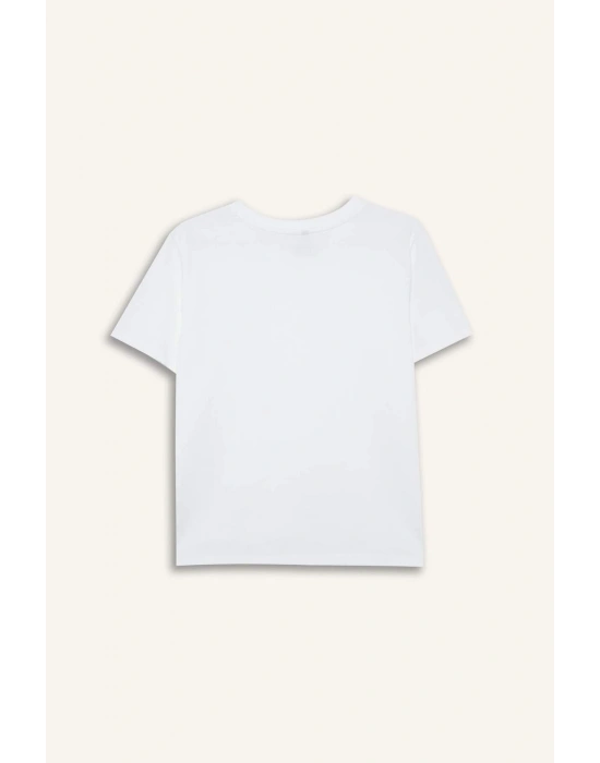 Regular Fit Bisiklet Yaka Basic Düz Premium Kısa Kollu Tişört Beyaz