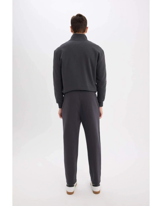 Regular Fit Eşofman Altı İçi Polarlı Basic Düz Cepli Beli Bağcıklı Düz Paça