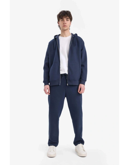 Regular Fit Fleto Cepli Düz Paça Kalın Eşofman Altı D7601AX25SP