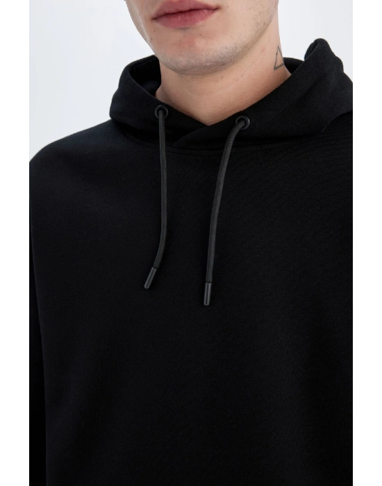 Regular Fit Kapüşonlu Kanguru Cepli Içi Yumuşak Tüylü Basic Düz Sweatshirt X8283az24au