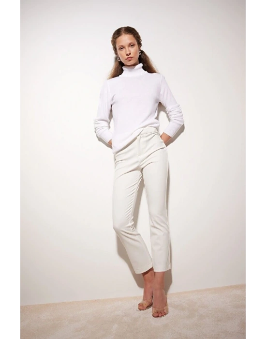 Regular Fit Yumuşak Dokulu Balıkçı Yaka Basic Düz Triko Kazak