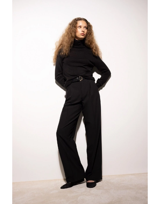 Regular Fit Yumuşak Dokulu Balıkçı Yaka Basic Düz Triko Kazak H1651az24wn