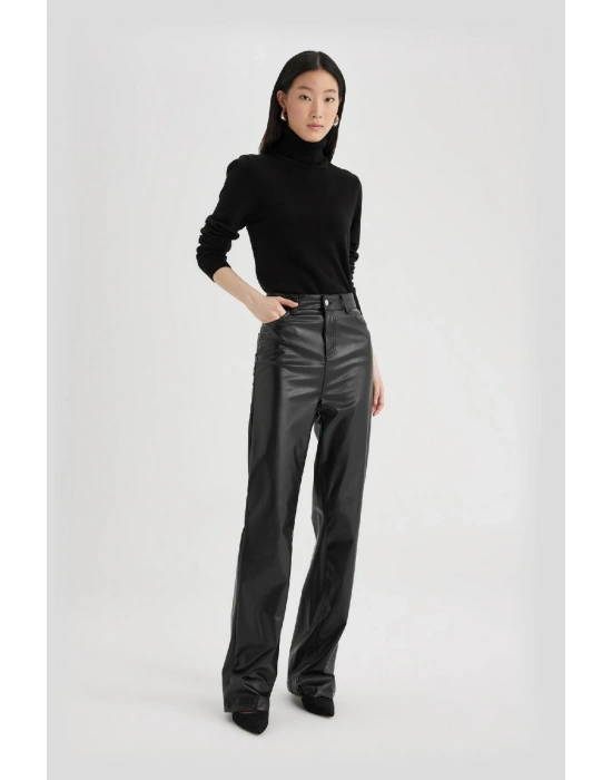 Regular Fit Yumuşak Dokulu Balıkçı Yaka Basic Düz Triko Kazak H1651az24wn