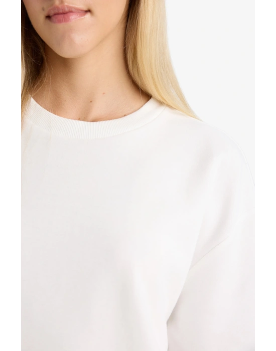 Relax Fit Bisiklet Yaka Basic Düz Kısa Kollu Tişört C7630AX24AU