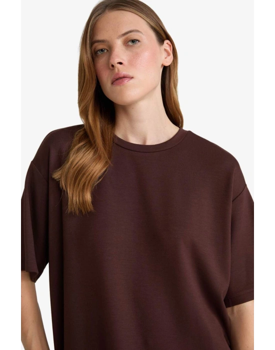 Relax Fit Bisiklet Yaka Basic Düz Kısa Kollu Tişört