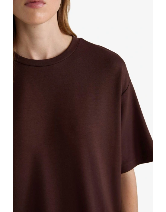 Relax Fit Bisiklet Yaka Basic Düz Kısa Kollu Tişört