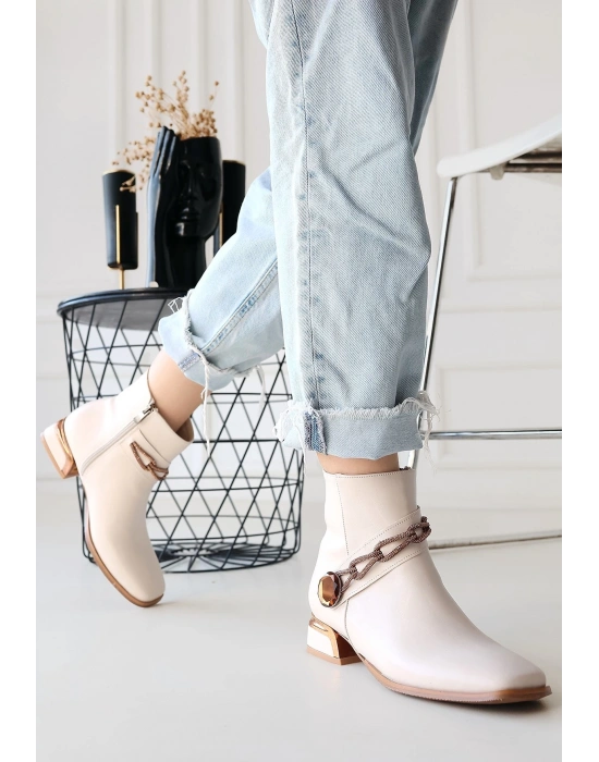 Roxani Bej Cilt Topuklu Bot