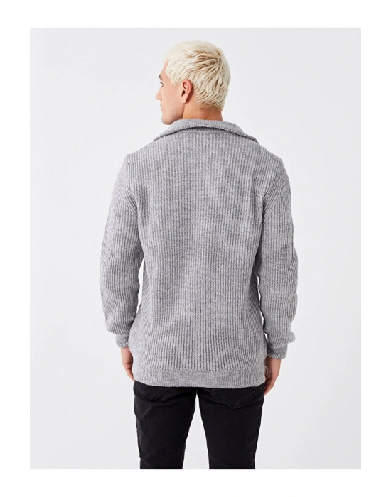 Şal Yaka Uzun Kollu Erkek Triko Kazak