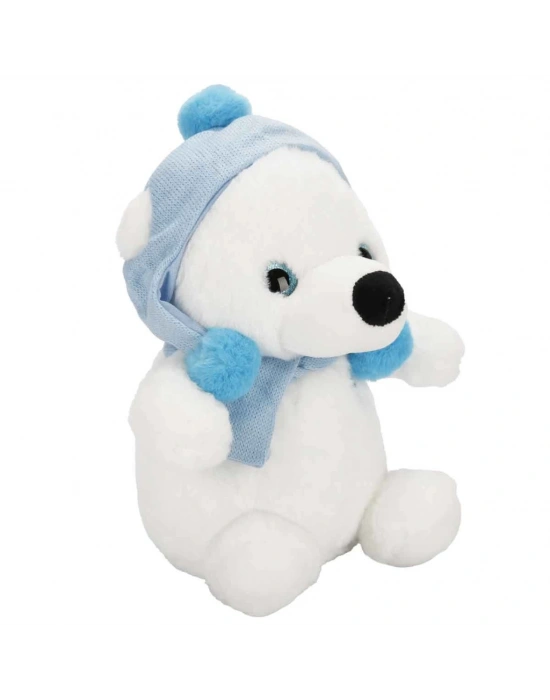 Şapkalı ve Atkılı Peluş Kutup Ayısı 30 cm S00004773