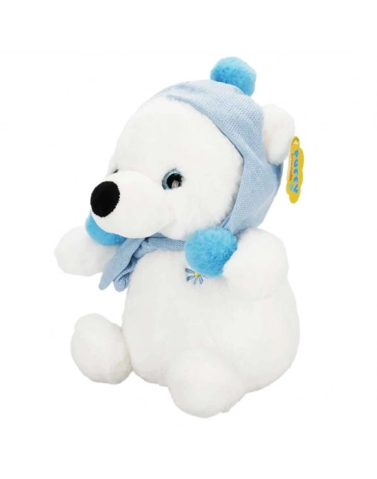 Şapkalı ve Atkılı Peluş Kutup Ayısı 30 cm S00004773