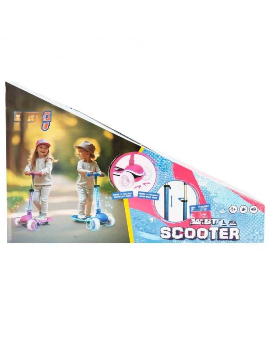 Sesli ve Işıklı 3 Tekerlekli Katlanabilir Scooter