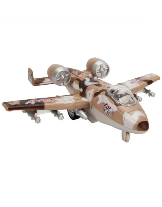 Sesli ve Işıklı Die Cast Çek Bırak Savaş Uçağı