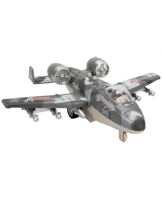 Sesli ve Işıklı Die Cast Çek Bırak Savaş Uçağı