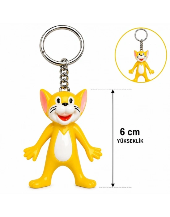 Sevimli Sarı Kedi Figürlü Anahtarlık 6 Cm