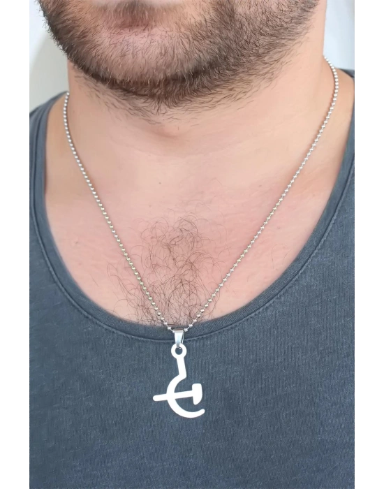 Silver Renk Metal Orak ve Balta Figürlü Erkek Kolye