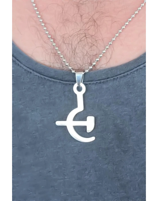 Silver Renk Metal Orak ve Balta Figürlü Erkek Kolye