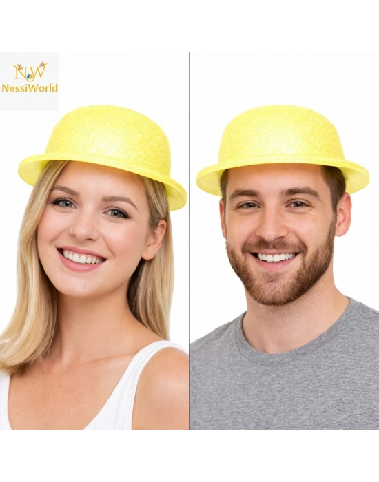 Simli Melon Şapka 9’lu Set - 9 Renk Parti ve Kostüm Şapkası