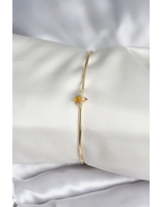 Sinek Figürlü Gold Renk Pirinç Kadın Bileklik