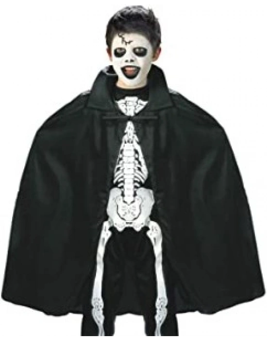 Siyah Renk Yakalı Halloween Pelerini 90 cm