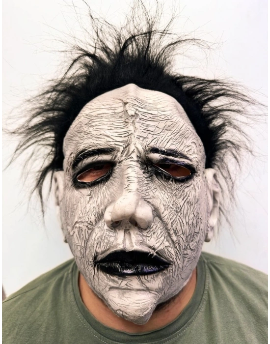 Siyah Saçlı Michael Myers Lateks Yüze Tam Yapışan Et Maske Korku Maskesi NessiWorld