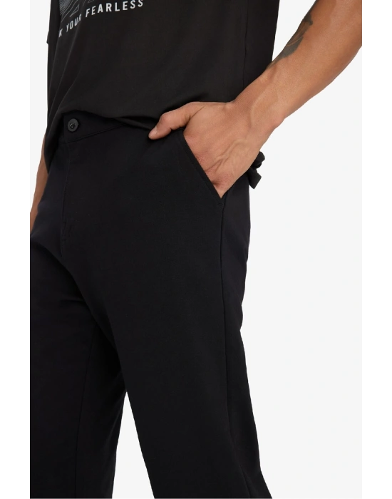 Slim Fit Dar Kesim Çift Cepli Standart Paça Esnek Multifonksiyonel Sporcu Jogger D7808AX25SP Siyah