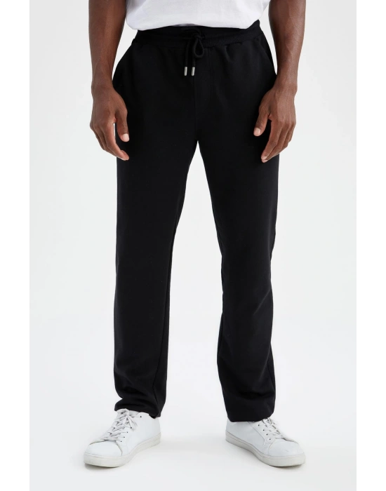Slim Fit Jogger Geri Dönüşümlü Eşofman Altı Siyah