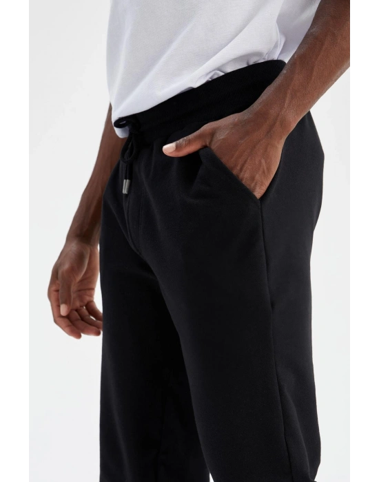 Slim Fit Jogger Geri Dönüşümlü Eşofman Altı Siyah