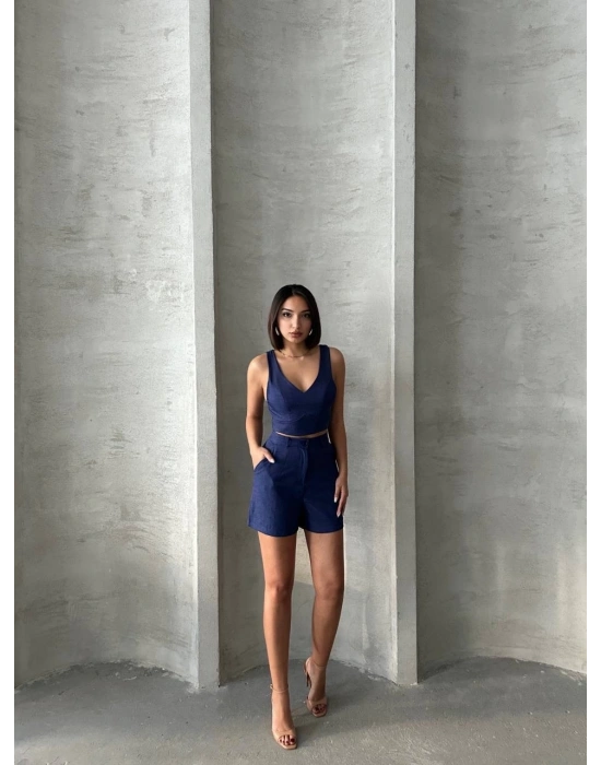 Şortlu keten takım s255014