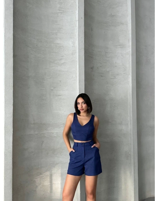 Şortlu keten takım s255014