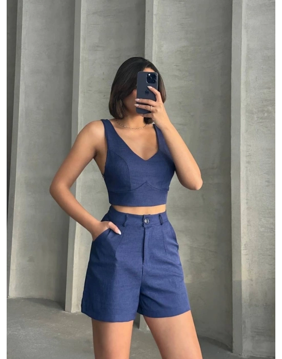 Şortlu keten takım s255014