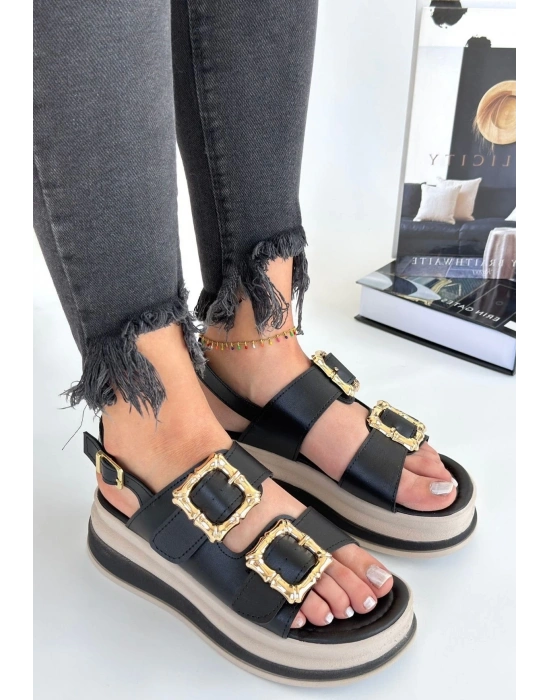 Stan Siyah Cilt Sandalet