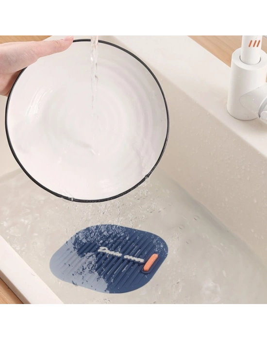 Süzgeçli Lavabo Gider Koruyucu Mat Gri