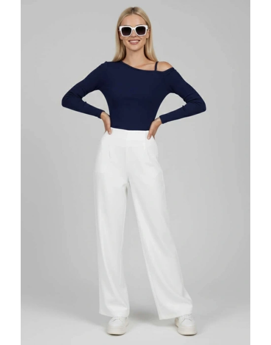 Tek Omuz İpli Bluz Lacivert T4328