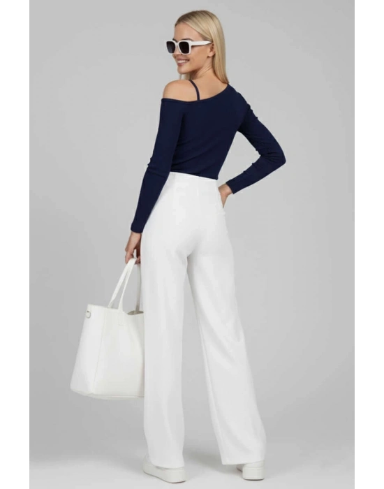 Tek Omuz İpli Bluz Lacivert T4328