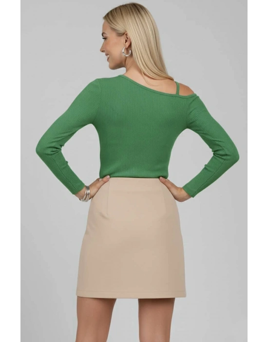 Tek Omuz İpli Bluz Yeşil T4328