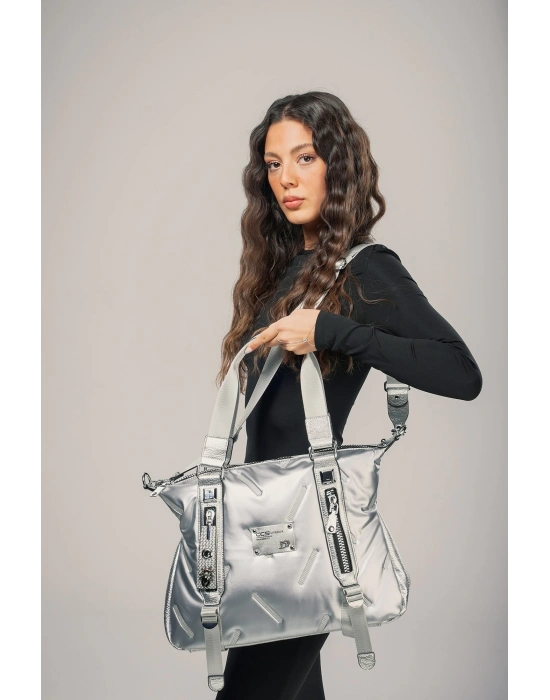 Tiven Gri Cilt Omuz Ve Kol Çantası