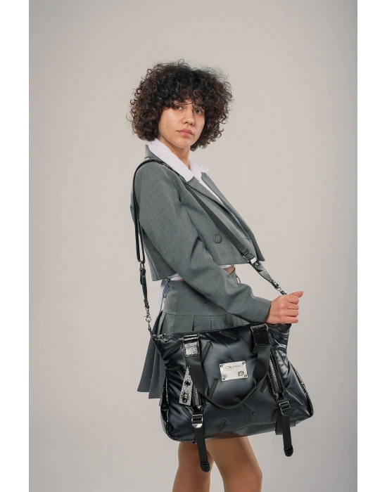 Tiven Siyah Cilt Omuz Ve Kol Çantası