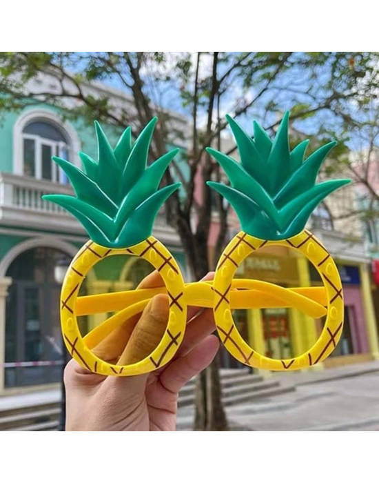 Tropikal Hawaii Ananas Şekilli Parti Gözlüğü 9.5 x 14 cm