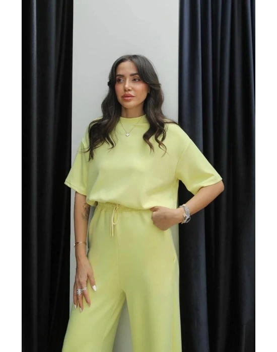 Tshirt alt üst modal takım sarı