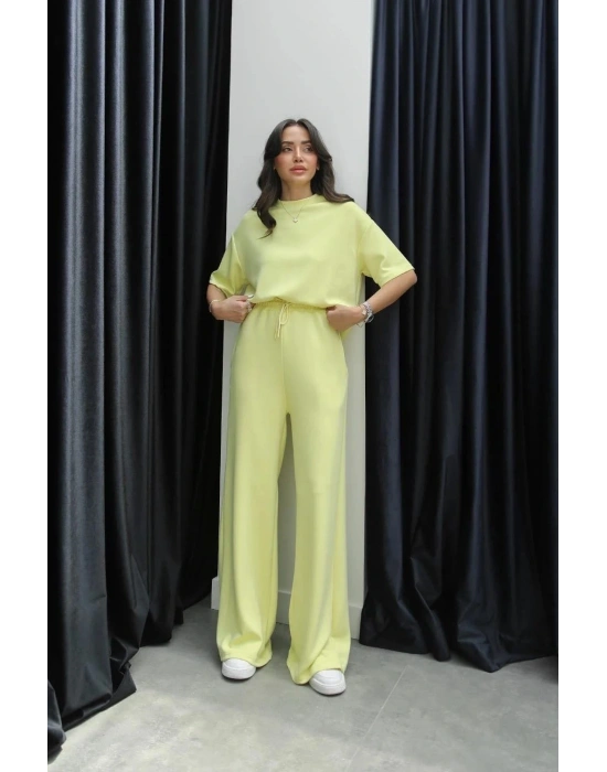 Tshirt alt üst modal takım sarı