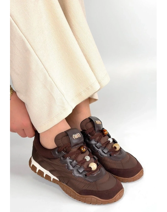 Tues Kahverengi Nubuk Bağcıklı Spor Ayakkabı