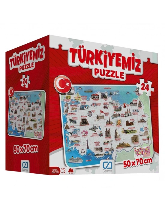 Türkiyemiz 24 Parça Yer Puzzle