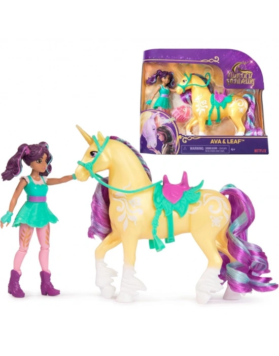 Unicorn Academy AVA ve Tek Boynuzlu At Leaf seti 12 cm