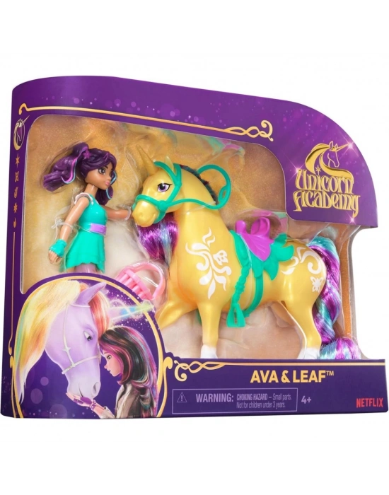 Unicorn Academy AVA ve Tek Boynuzlu At Leaf seti 12 cm