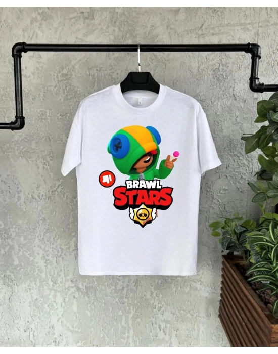 Unisex Baskılı Kısa Kol Çocuk T-Shirt - Beyaz