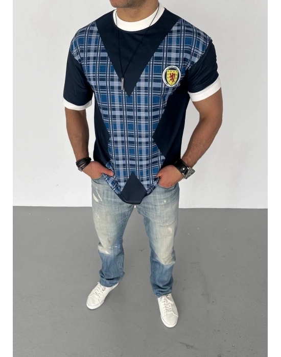 Unisex Bisiklet Yaka Baskılı Oversize T-Shirt - Siyah