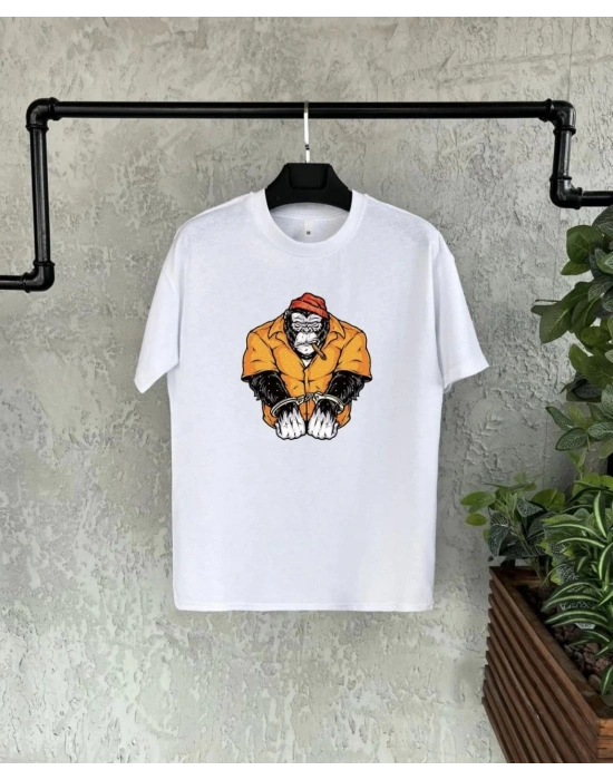 Unisex Çocuk Baskılı T-Shirt - Beyaz