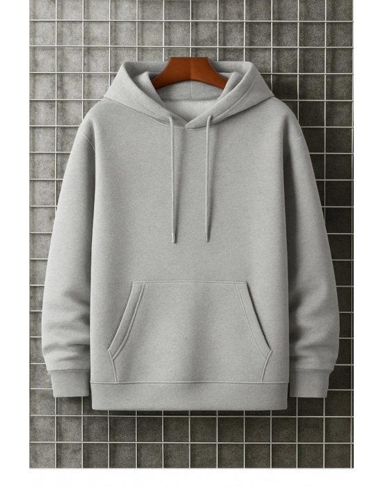 Unisex Kapüşonlu Oversize Basic Hoodie Sweatshirt
